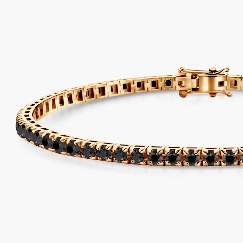 Bransoletka tenisowa Luminy 3,0mm: złota, czarne diamenty